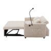 Convertible Sofa Bed Loveseat Sofa With Three USB Ports, Two Side Pockets, Two Cup Holders And 360° swivel Phone Holder For Living Room - Beige - Image 22