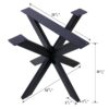 Spider Shaped Steel Table Legs, Metal Dining Table Frame, Heavy Duty Box Section Table Base - Black - Image 11
