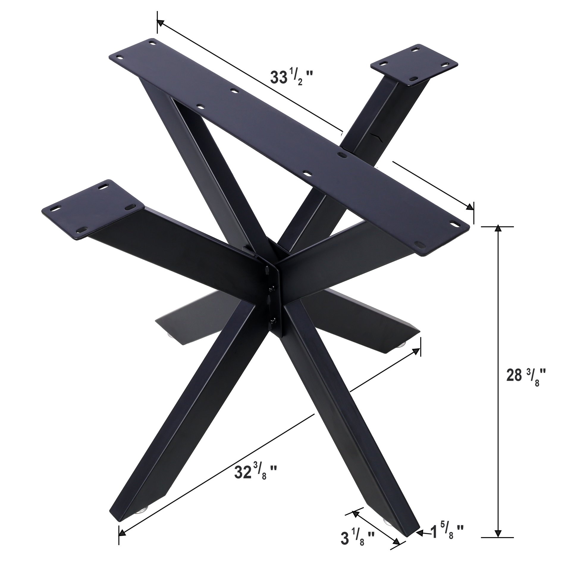 Spider Shaped Steel Table Legs, Metal Dining Table Frame, Heavy Duty Box Section Table Base - Black - Image 11