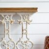 Classic Vintage Wash Console Table With Wood Top - Brown / Antique White - Image 7
