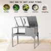 Tortoise Habitat Indoor & Outdoor Wooden Tortoise House With Detachable Legs Reptile Cage For Small Animals Non Leak Waterproof Tray - Gray - Image 4