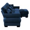 Super Comfort Oversized Modular Velvet Sectional Sofa Couch With Movable Ottoman Deep Seat Cloud Couch Corner Sectional With Bolstered Armrests - Blue - Image 14
