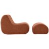 Curved Lounge Chair With Ottoman And High Resilience Foam - Orange - Image 9