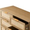 Modern Rattan Dresser With 6 Drawers For Bedroom And Living Room - Oak - Image 7