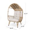 Outdoor Wicker Standing Basket Chair With Cushion - Brown - Image 3