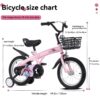 Fkznpj - 18" Sporty Kids Bike With Training Wheels And Stand Adjustable Saddle Suitable For Boys And Girls Aged 5 - 10 Years Tall Height 39 - 49" Available In A Variety Of Colors - Pink - Image 9