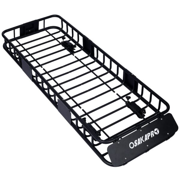 Motoring Roof Rack Rooftop Cargo Carrier Basket 64" Steel Universal Fit - Black