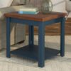 Nantucket - Side Table - Blue Denim, Whiskey - Image 4