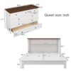 Queen Solid Pine Murphy Bed Chest With Charging Station And Large Storage Drawer For Home Office Or Small Room - White / Walnut - Image 3