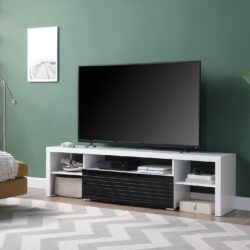 Buck II - High Gloss TV Stand - White / Black