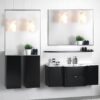 40X30" Silver Rectangular Wall-Mounted Beveled Bathroom Mirror, Square Angle Metal Frame Wall Mounted Bathroom Mirrors For Wall (Horizontal & Vertical) - Silver - Image 5