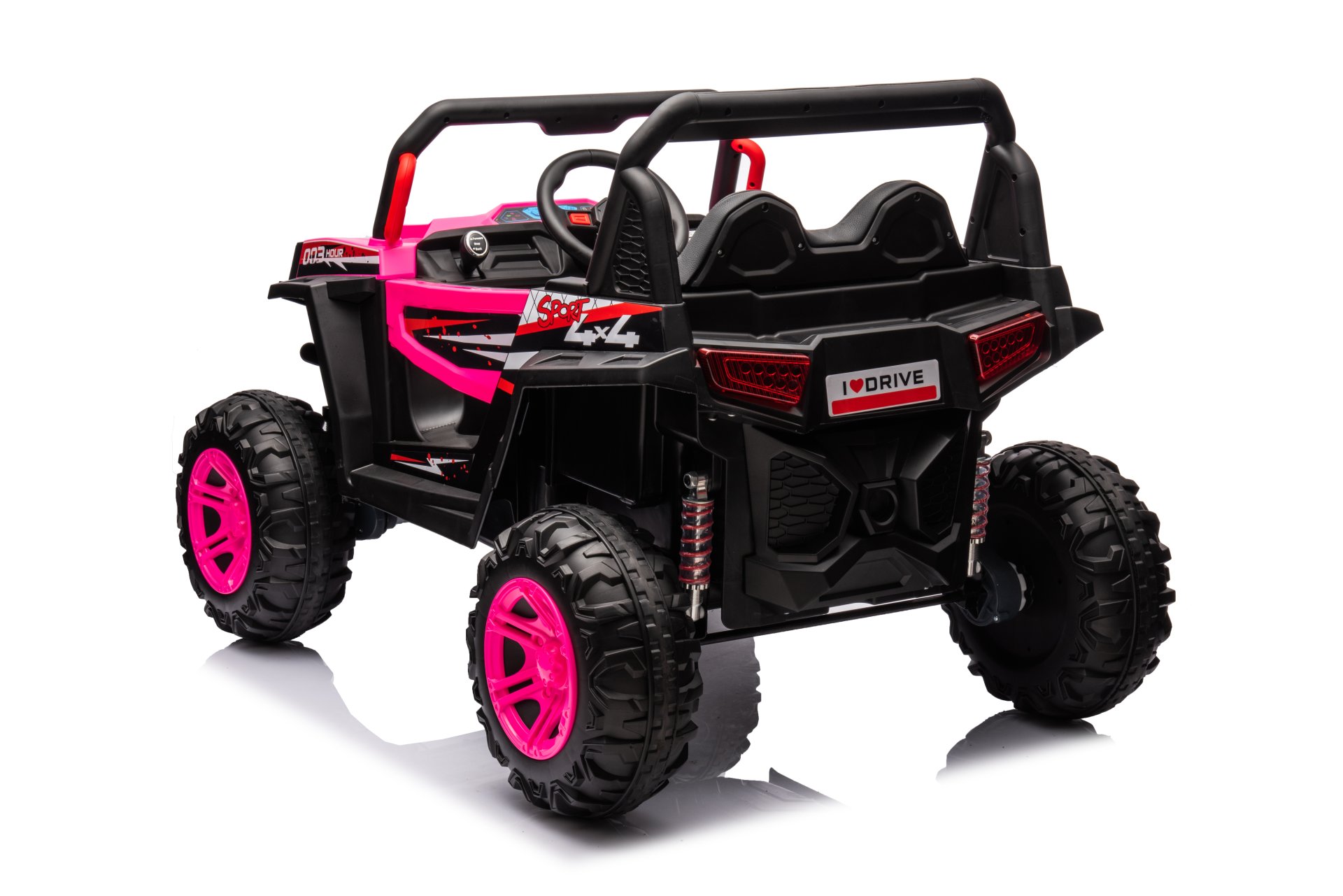 12V7A*1 30W*4 Four-Wheel Drive Leather Seat One Button Start, Forward And Backward, High And Low Speed, Music, Front Light, Power Display, Two Doors Can Open, 2.4G R / C, Seat Belt Four Wheel Absorber - Pink - Image 14