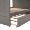 Full Over Full Bunk Bed With Twin Size Trundle, Guardrails - Brushed Gray - Image 10