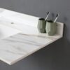 Vanity Top With Undermount Sink And Backsplash, Sintered Stone - Carrara White Marble - Image 10
