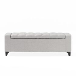 Guernsey - Ottoman With Tufted Top And Storage Function - Light Gray