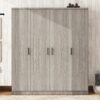 4 Door Wardrobe With 1 Drawer - Gray - Image 7