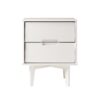 Mid-Century Modern 2 Drawer Solid Wood Nighstand With Cutout Handles - White - Image 2