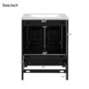 24" Bathroom Vanity With Integrated Undermount Sink, 2 Doors And 1 Drawer, Soft Close Hinges - Black - Image 12