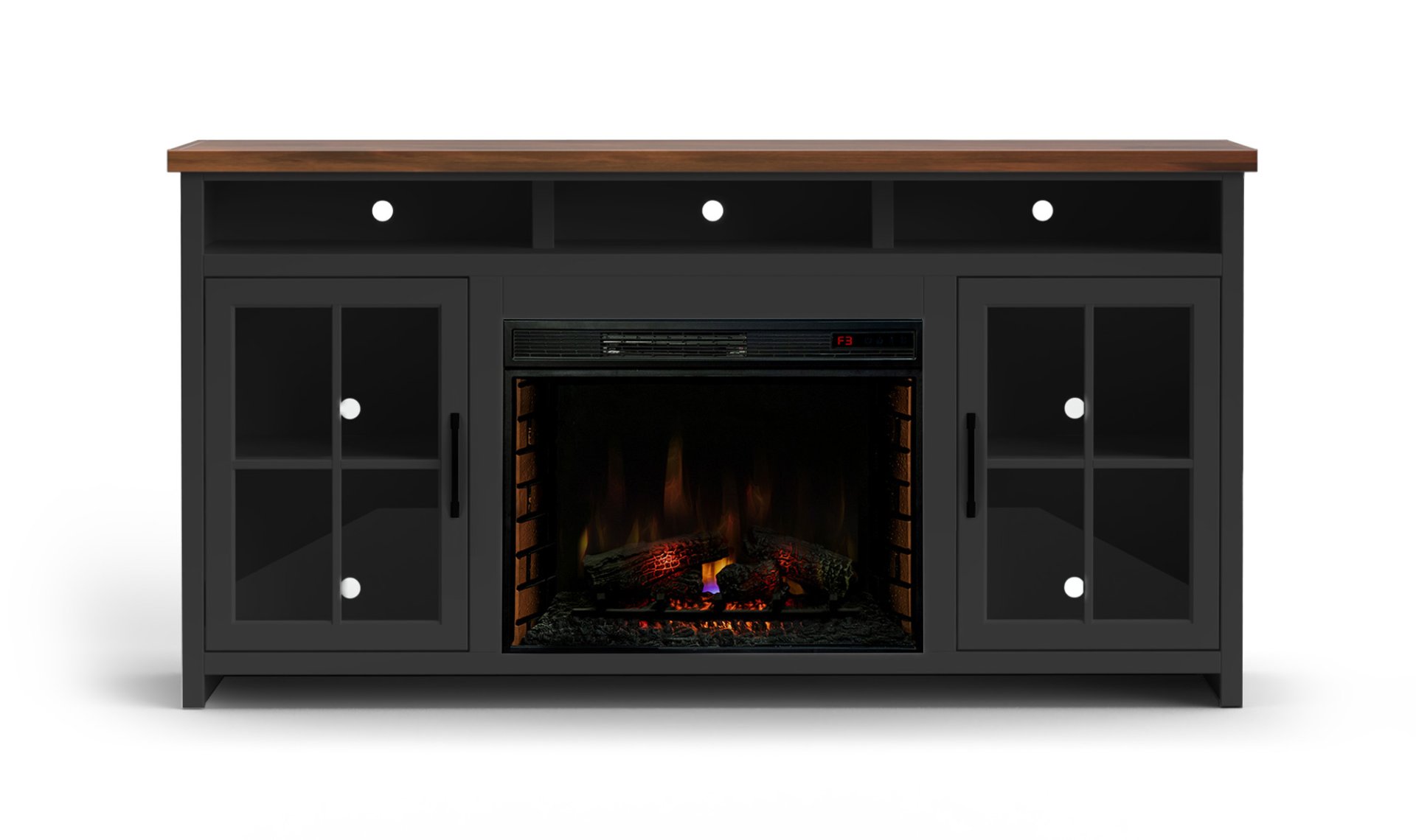 Essex - Fireplace TV Stand Console For TVs Up To 85" - Black, Whiskey - Image 7
