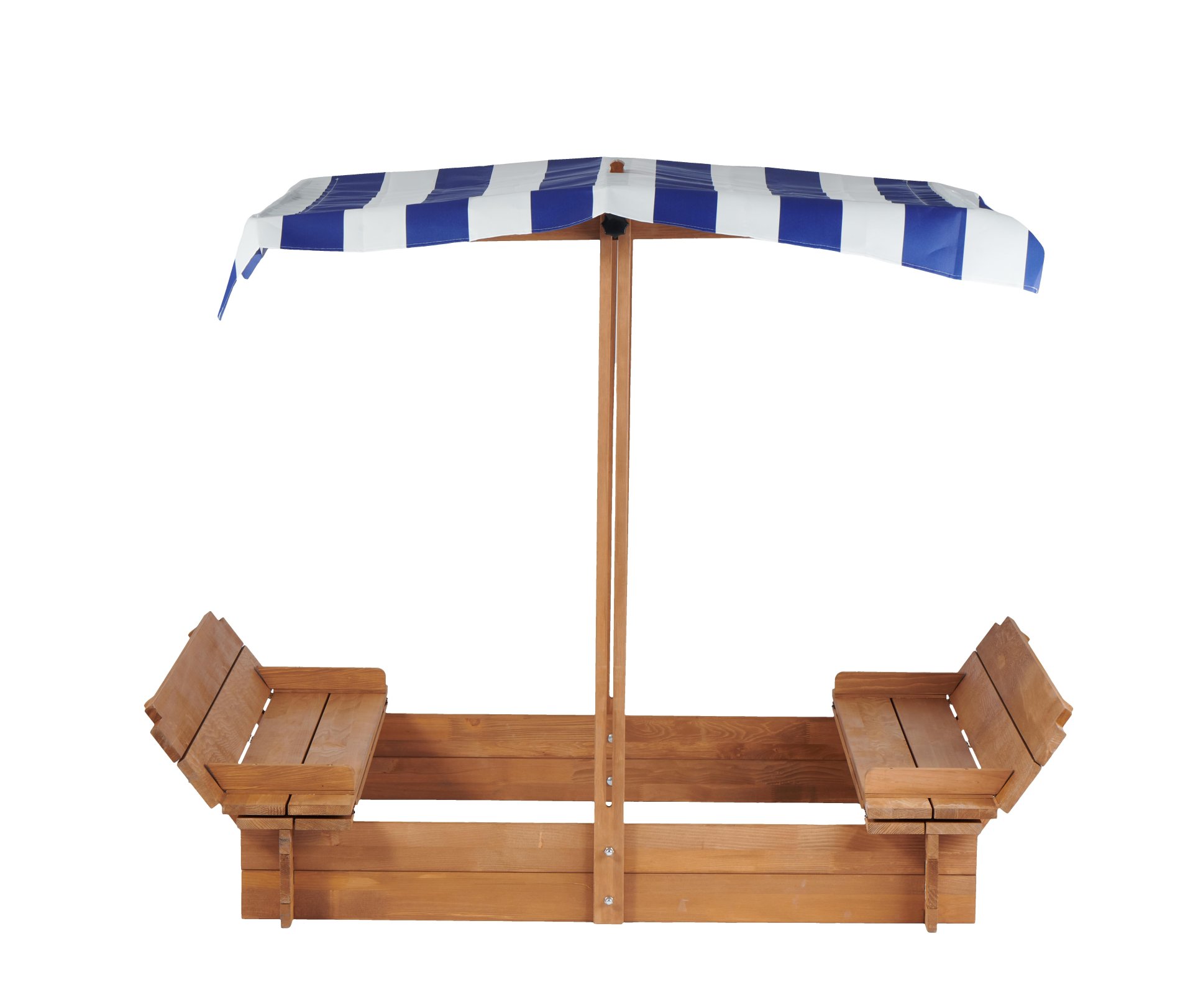 Kids Sandbox With Adjustable Cover, Sand Box With 2 Foldable Bench Seats, Outdoor Sandpit For Backyard Play - Light Brown - Image 14