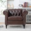 1 Seater Aesthetic Sofa For Living Room - Brown - Image 4