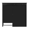 Modern Wall Mounted Bathroom Medicine Cabinet, Bathroom Wall Storage Cabinet With Mirror, Over The Toilet Space Saver Cabinet With Towels Bar - Black - Image 15