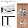 5 Piece Dining Set Table With 4 Thicken Cushion Dining Chairs - White / Beige / Black - Image 6
