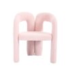 Contemporary Designed Velvet Upholstered Accent / Dining Chair With Armrests - Pink - Image 19