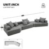Oversized Modular Sectional Sofa, Luxury Boucle Floor Couch Set, Convertible Sleeper Couch, Spacious Foam-Filled Sofa Bed, 3 Piece Free Combination - Gray - Image 16