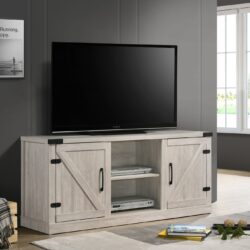 Salma - Wide TV Stand With 2 Open Shelves And 2 Cabinets - Dusty Gray