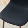 Luxury Simple Chair (Set of 4) Linen Cotton High Resilience Dining Chair With Metal Color Leg - Black / Walnut - Image 11
