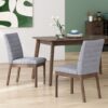 Mid Century Modern Dining Chair (Set of 2) With Channel Stitching - Dark Gray - Image 4