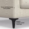 Ava - Mid Century Sofa With Ottoman Set - Cream - Image 9