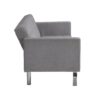 Futon Sofa Bed Convertible Folding Lounge Couch, Armrests - Light Gray - Image 11