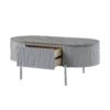 Yukino - High Gloss Coffee Table - Chrome / Gray - Image 2