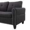 Alger - 98" Wide Left Hand Facing Sofa & Chaise With Ottoman - Charcoal Gray - Image 11