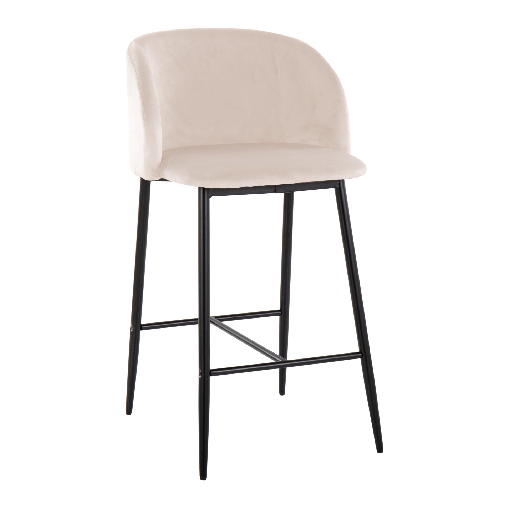 Fran - Contemporary Fixed Height Counter Stool (Set of 2) - Black / Cream - Image 2