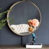 Round Wood Mirror, Wall Mounted Mirror Home Decor For Bathroom Living Room - Brown - Image 3
