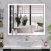LED Bathroom Vanity Mirror Wall Mounted Adjustable White / Warm / Natural Lights Anti-Fog Touch Switch With Memory Modern Smart Large Bathroom Mirrors - Silver - Image 3