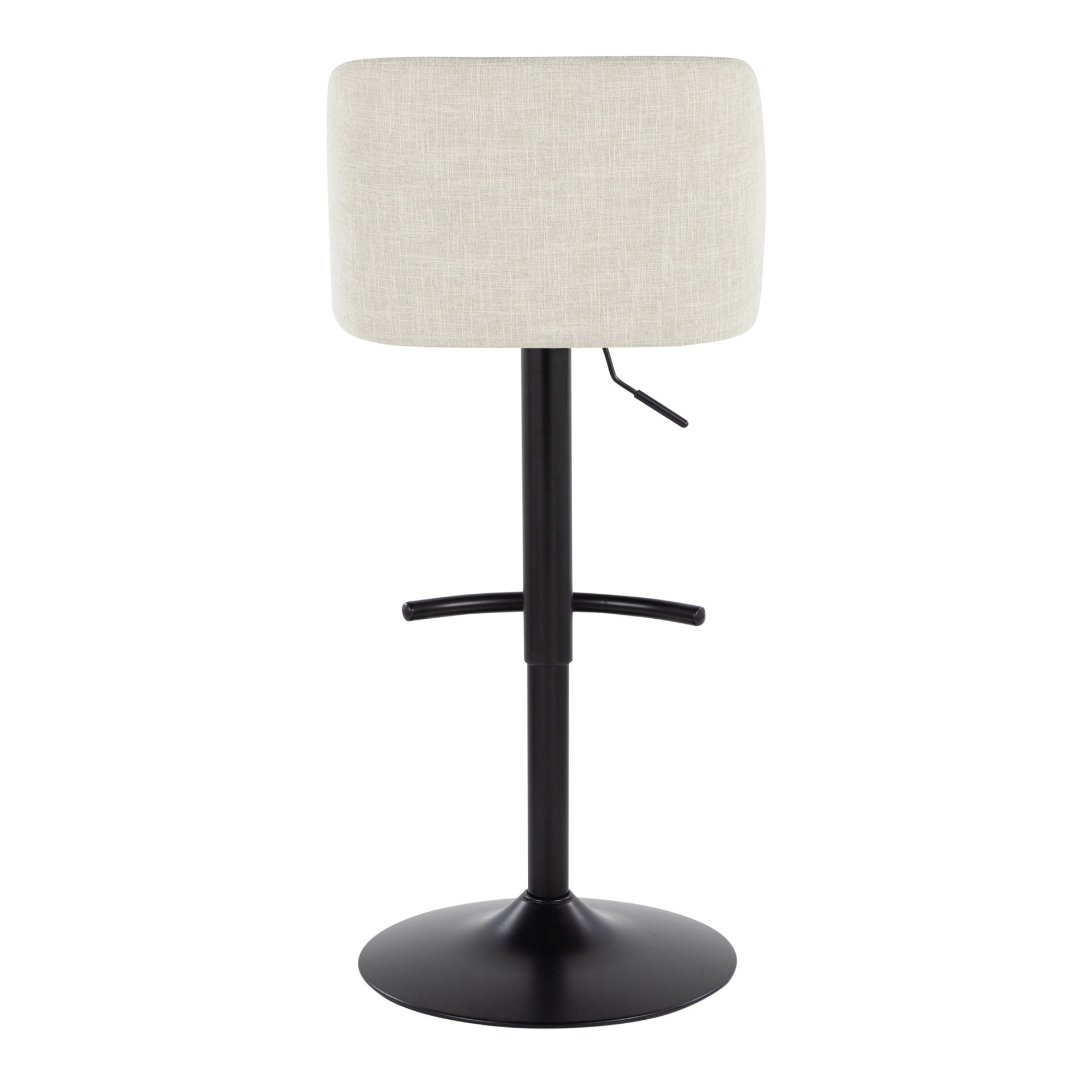 Toriano - Contemporary Adjustable Barstool Swivel With Rounded T Footrest (Set of 2) - Cream / Black - Image 5