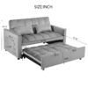 Convertible Sofa Bed, 3 In 1 Pull Out Couch Bed With Reclining Backrest, Pillows - Light Gray - Image 3