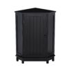 Bathroom Cabinet Triangle Corner Storage Cabinet With Adjustable Shelf Modern Style - Black - Image 16