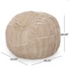 Vida - Modern 5 Foot Rounded Bean Bag - Snow White / Beige - Image 3