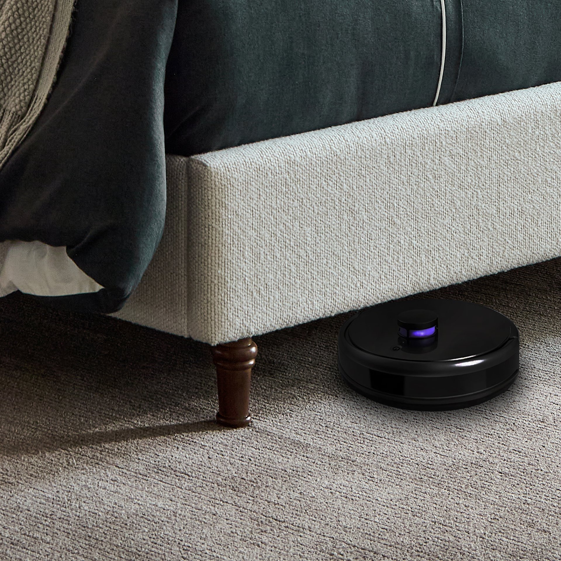 Harper - King Size Tall Headboard Upholstered Bed - Cream White - Image 6