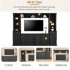 Minimalist - Entertainment Wall Unit Set With Bridge For TVs Up To 75", Ample Storage Space TV Stand With Adjustable Shelves - Black - Image 6