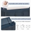 Storage Bench With 3 Shutter-Shaped Doors, Shoe Bench With Removable Cushion And Hidden Storage Space - Antique Navy - Image 9