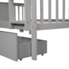 Full Over Full Bunk Bed With Drawers And Ladder For Bedroom - Gray - Image 3