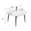 Round Dining Table, Position For 6 People - White / Black - Image 3