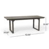Outdoor Expandable Acacia Wood Dining Table With U Shaped Leg - Gray - Image 3