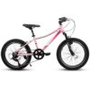 20" Children's Bicycle Shock Absorbing Front Fork 7 Speed V Brakes Mountain Tire Boys And Girls Kids Bike For Outdoor Adventure - Pink - Image 2